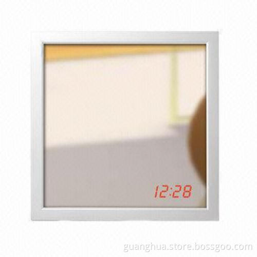 Sensor Wall Mirror/Desk Clock with Sound and Constant Control, Made of ABS